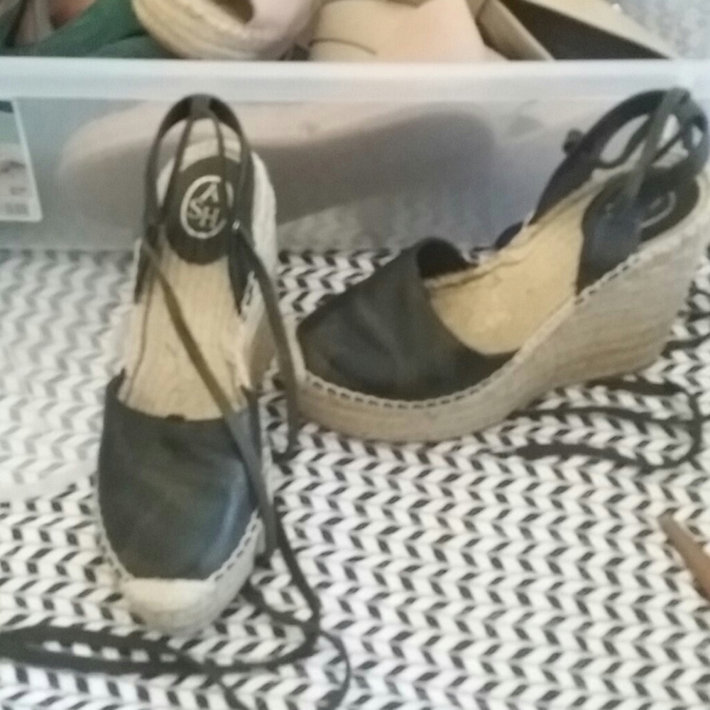 Ash Camo leather wedge espadrilles. Made in spain.